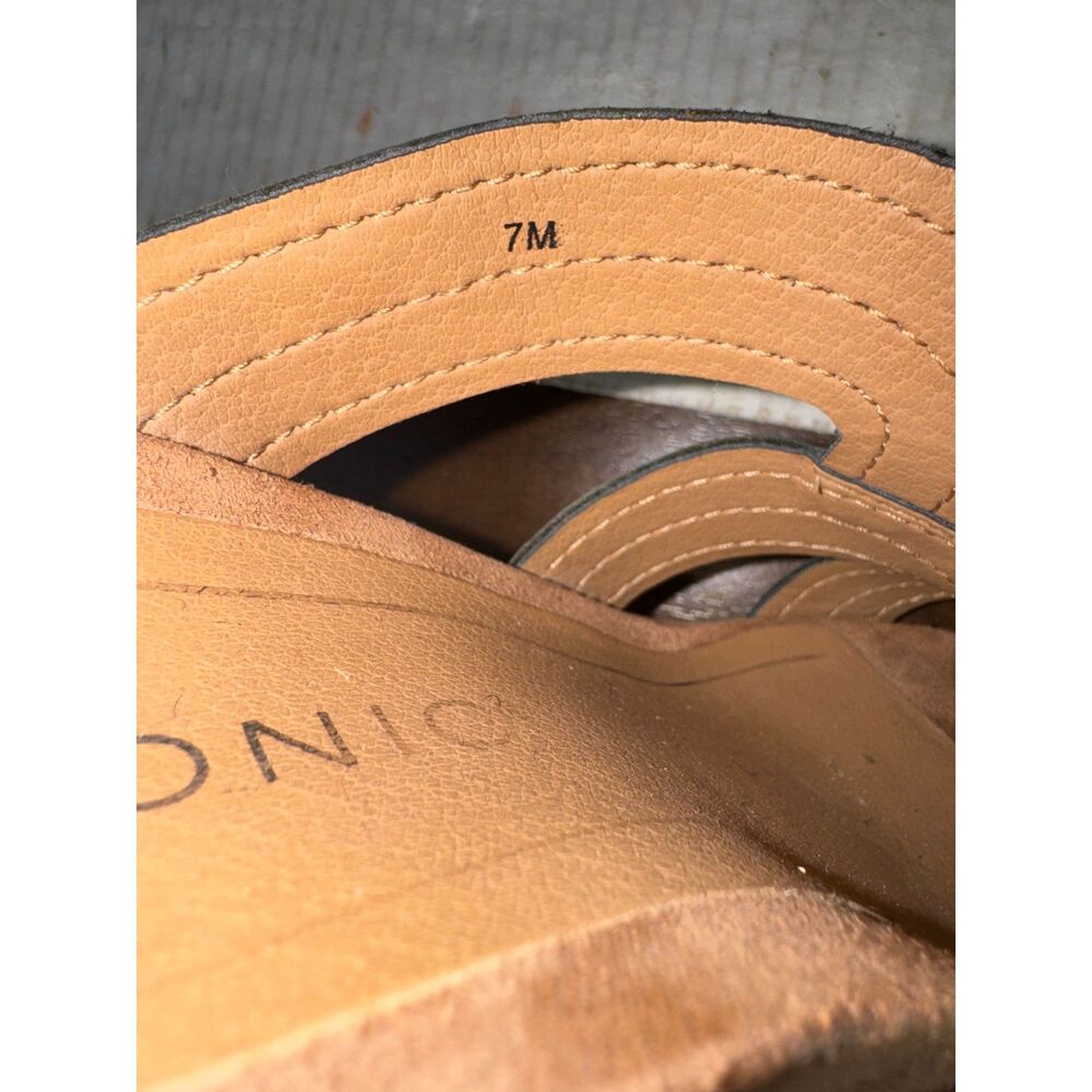 VIONIC Malorie Raffia Leather Open Toe Wedges Sandals Black Comfort Womens 7M - Picture 4 of 6